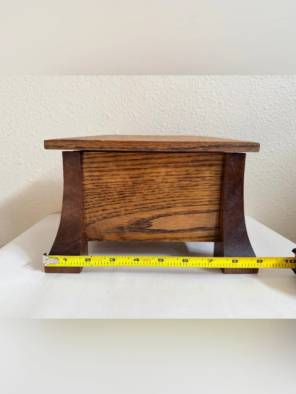 Handcrafted Oak Wood Keepsake Box Rustic Mission Style Storage Box Handmade